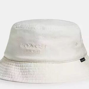 Coach Denim Bucket Hat in Chalk. XS/S
